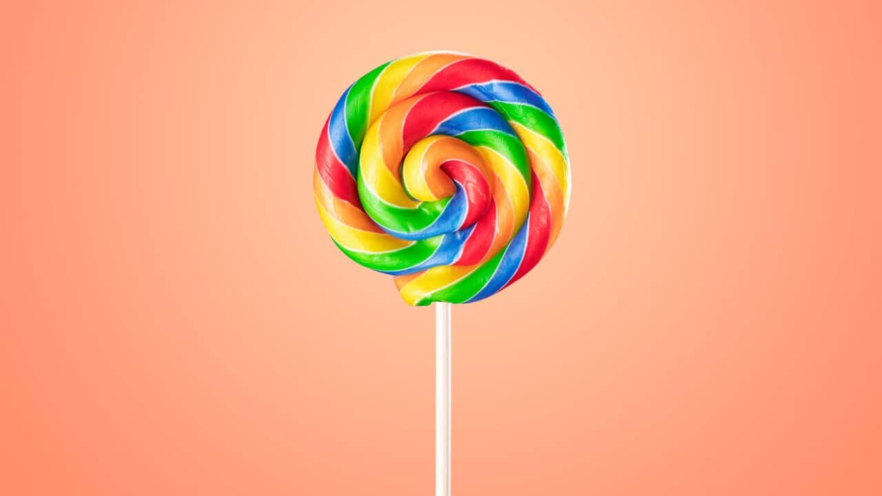 Rainbow Striped Candy Lollipop