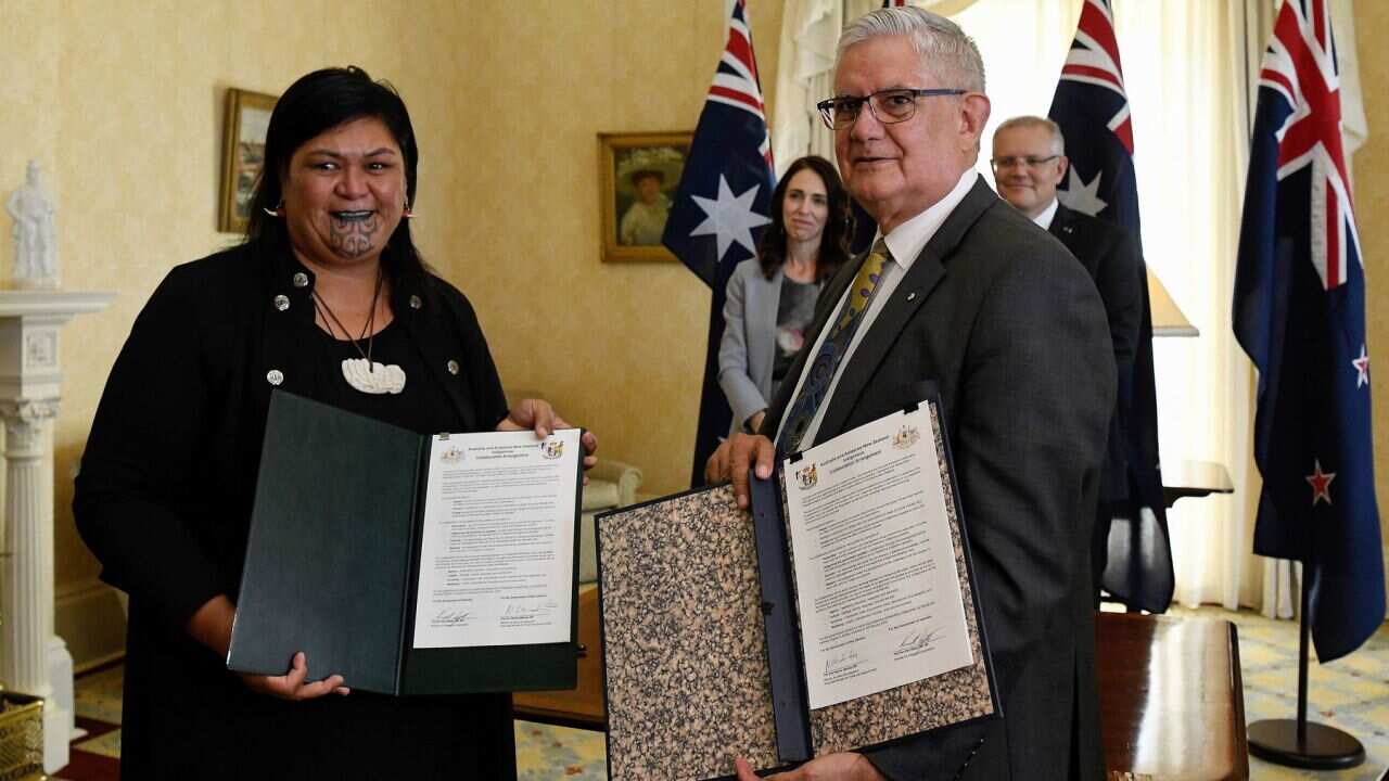 New Zealand Minister of Maori Development and Local Government Nanaia Mahuta and Australian Minister for Indigenous Australians Ken Wyatt