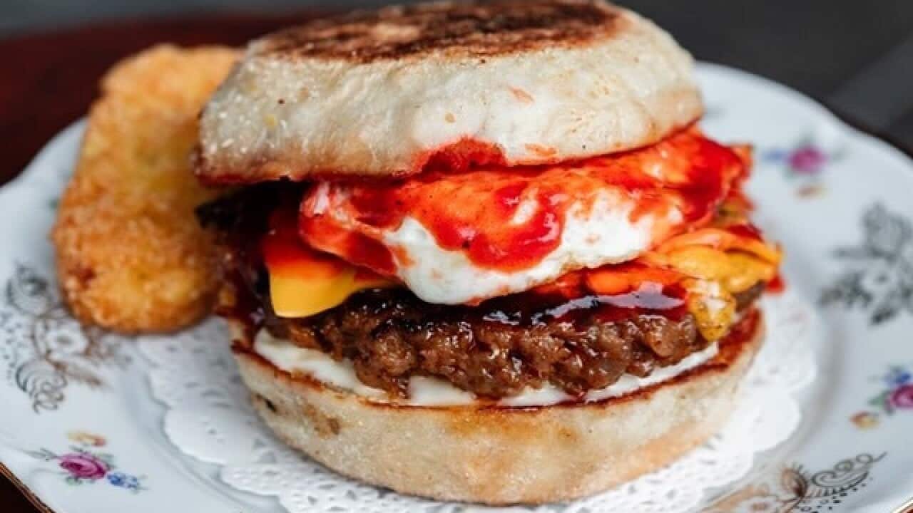 muffin with filling on plate