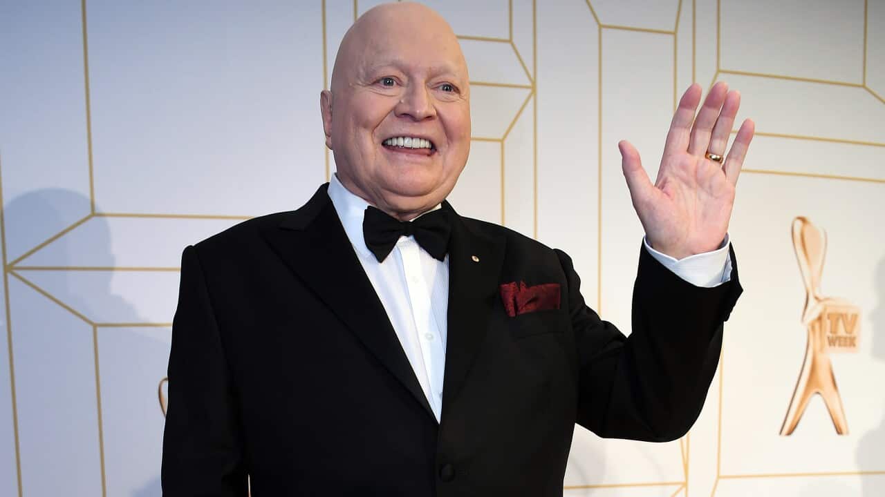 Bert Newton waves after chatting to the media at the 2018 Logie Awards at The Star Casino on the Gold Coast.