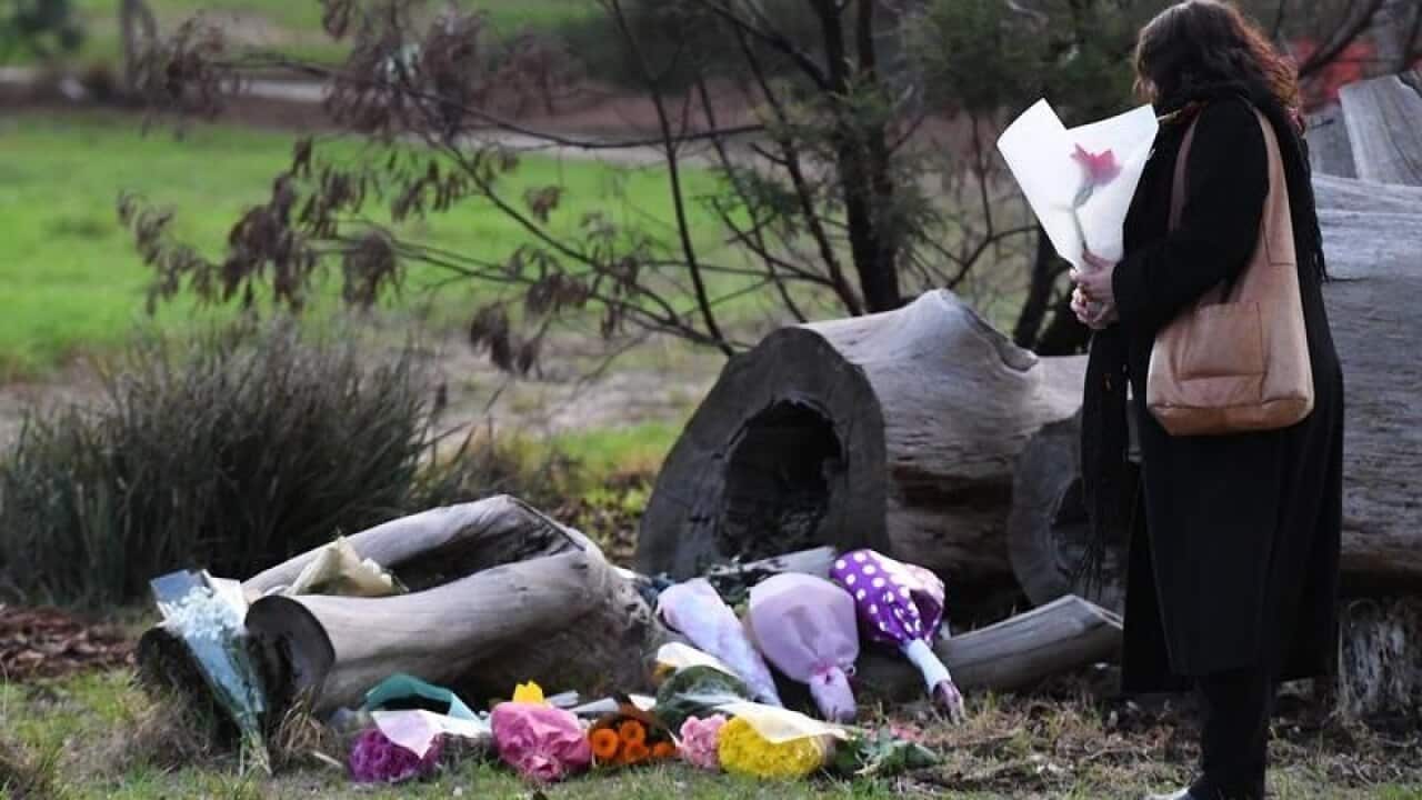 Makeshift memorial to Courtney Herron.