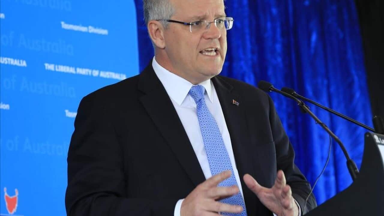 Prime Minister Scott Morrison addresses the Tasmanian Liberals.
