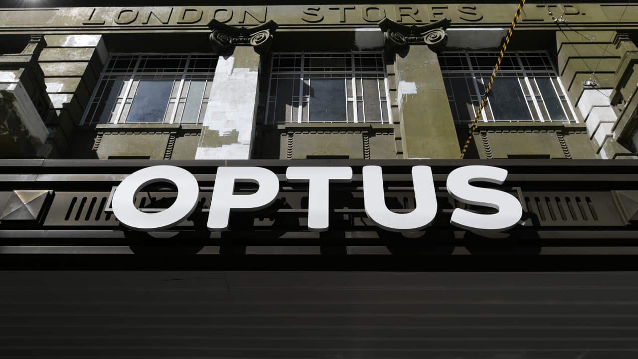 A white logo on the site of an older city building, painted dark green.