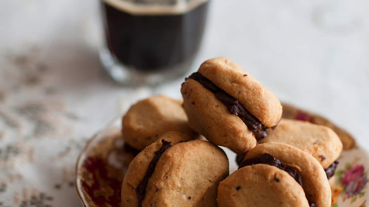 Hazelnut and chocolate kiss biscuits
