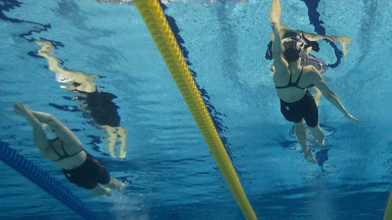 Swimmers during the Pan American Games in Mexico