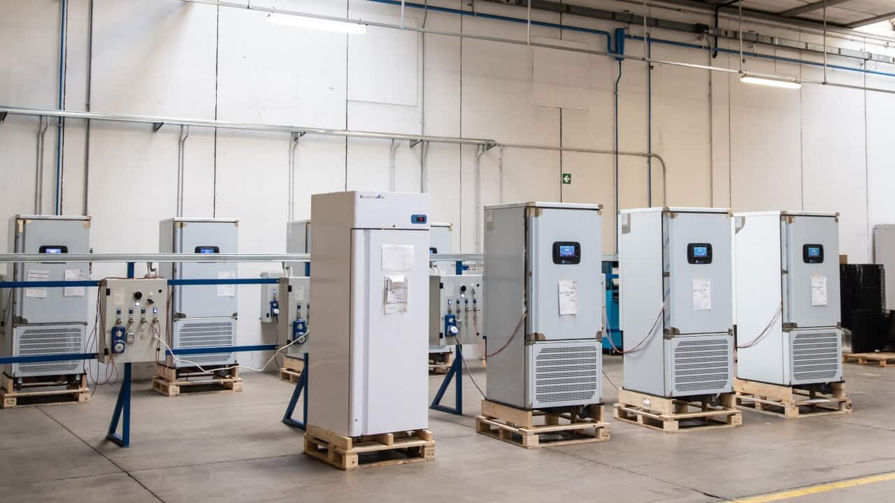 Refrigerators assembled and stored in Nusco, Italy.