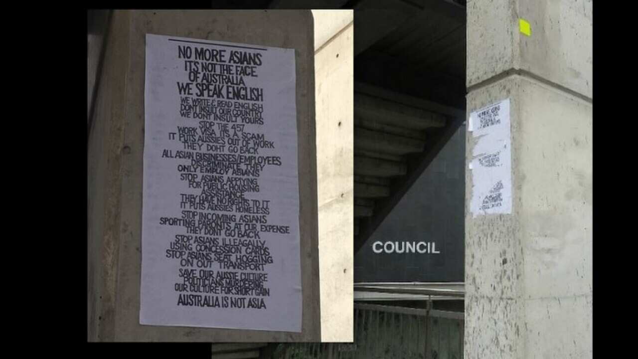 Anti-Asian poster in Ryde