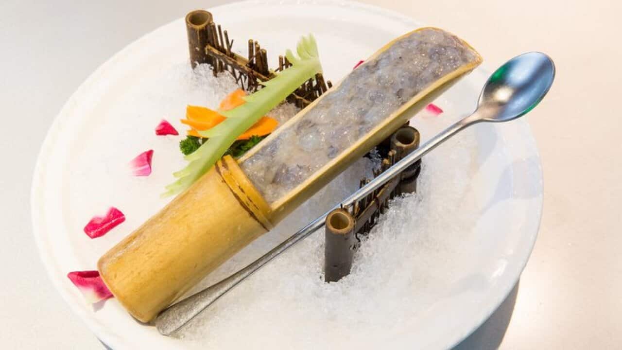 Plate of Shrimp Paste for Chinese pot (Chinese fondue or Chinese steamboat)