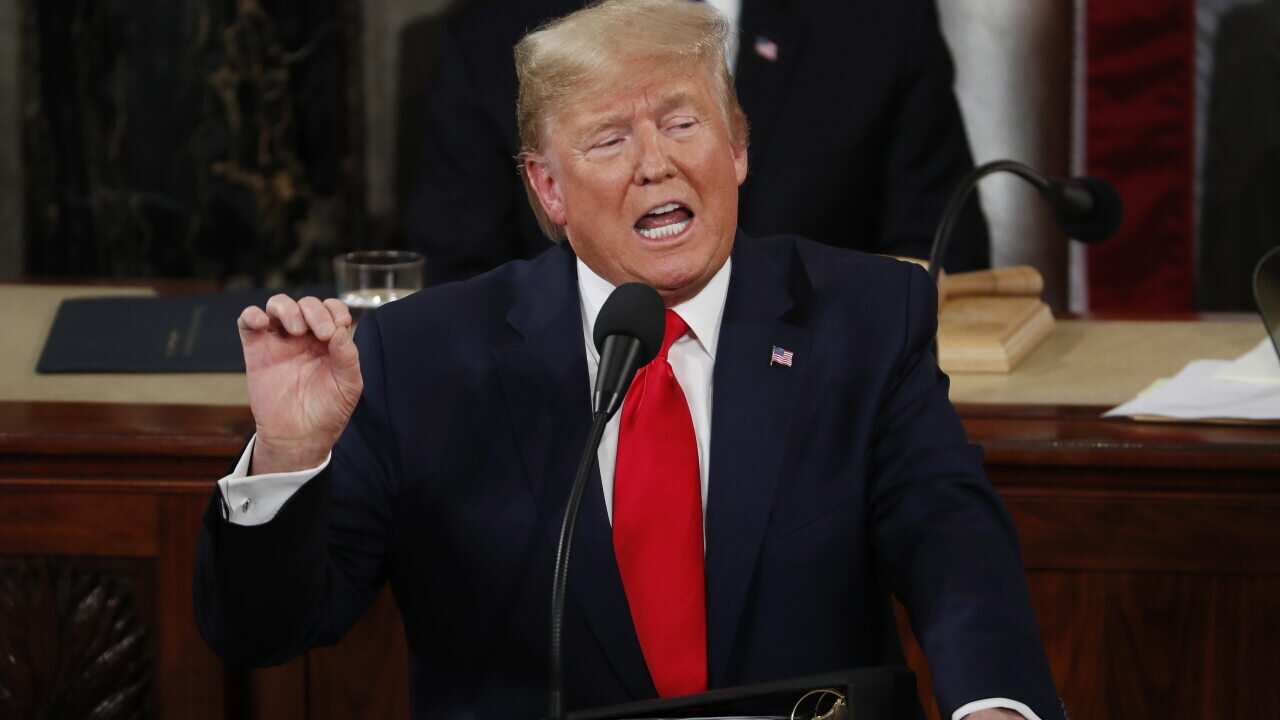 US President Donald Trump delivers his State of the Union address.