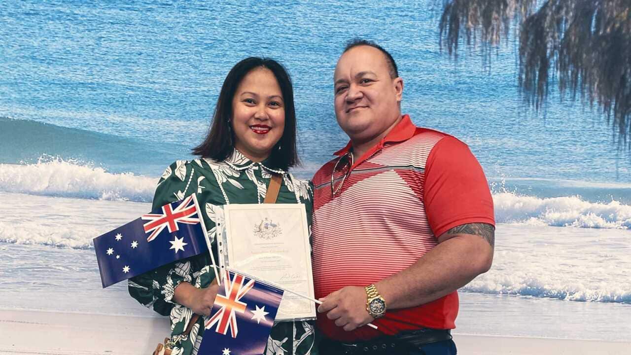 Mae Schame with husband Terence Vincent Lollback during her Australian citizenship oath-taking..jpg