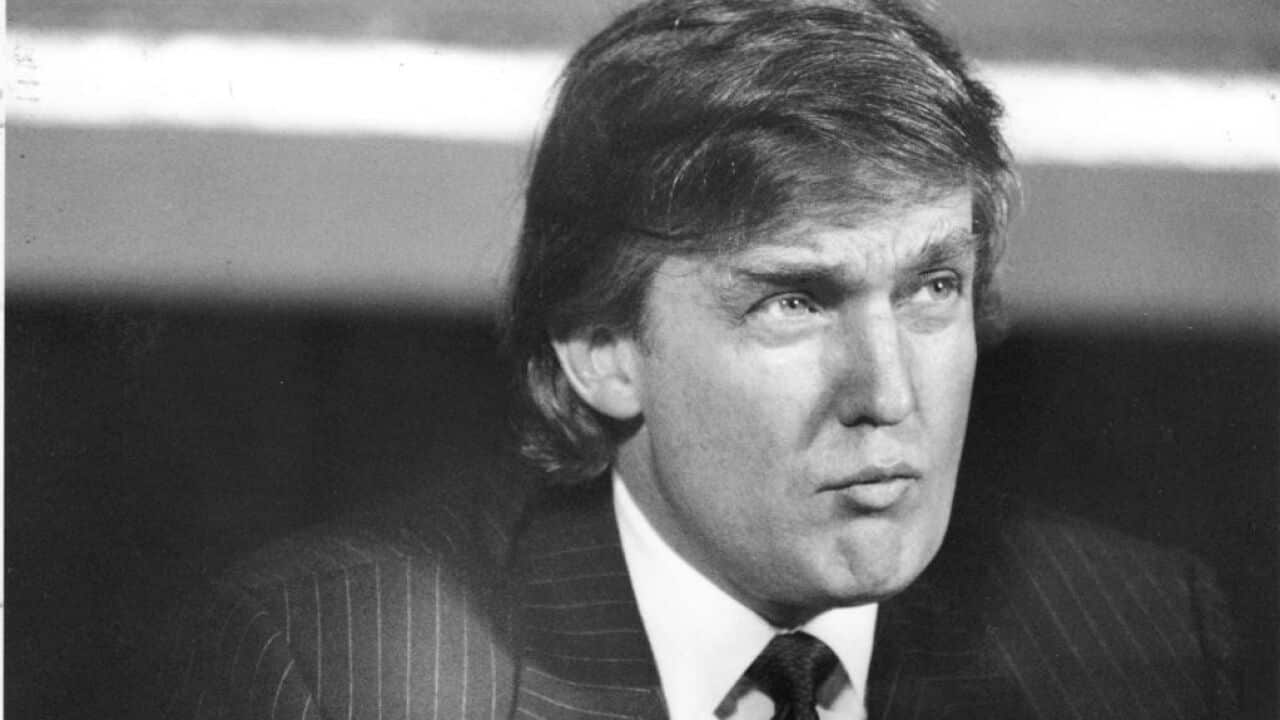 Donald Trump promotes a boxing match in 1990
