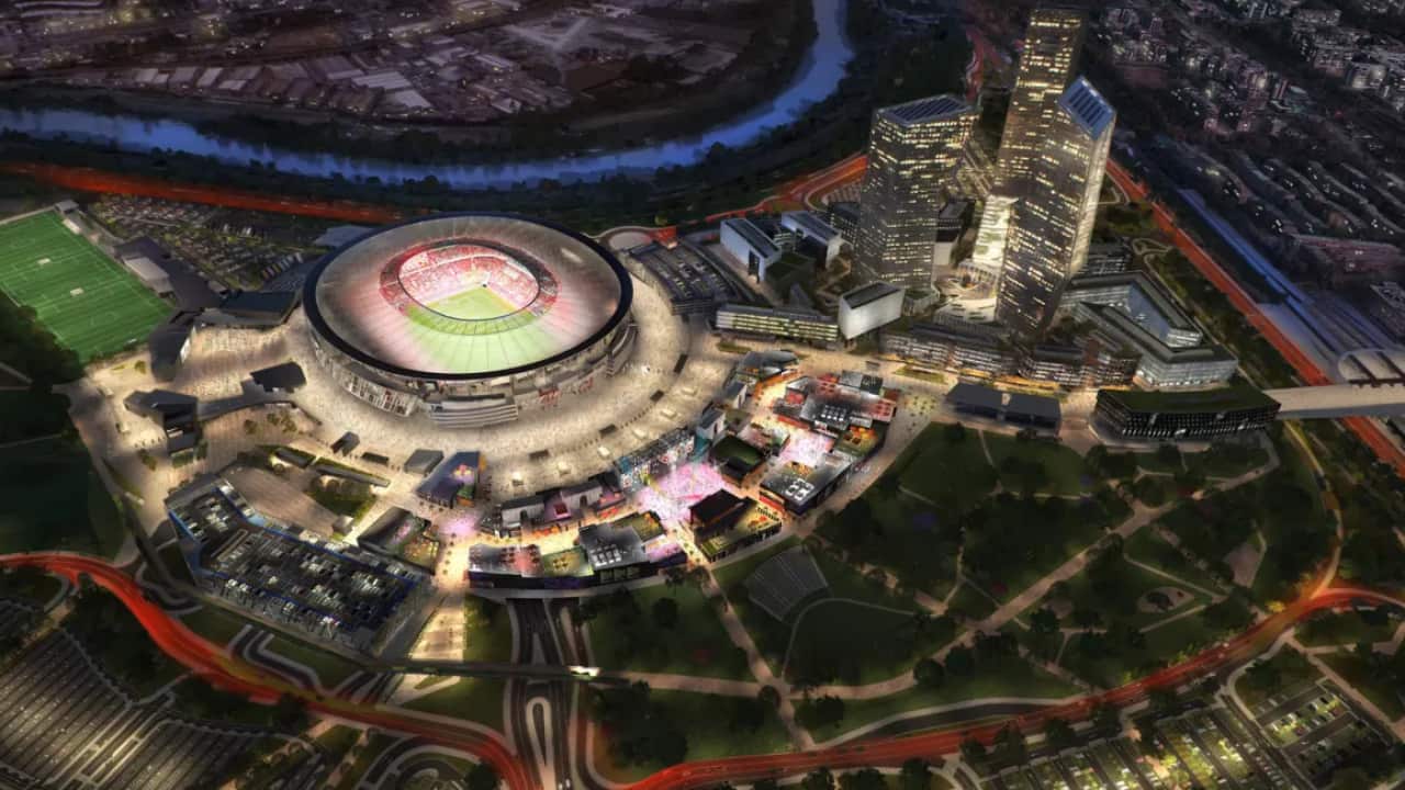 Una immagine del progetto per il nuovo stadio AS Roma.