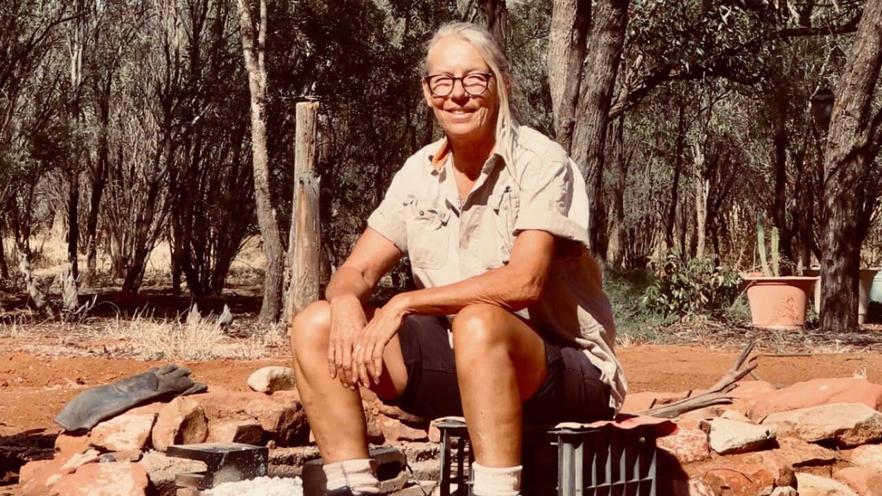 Joelle Glas in de Australian outback