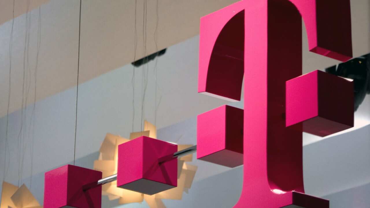 A Deutsche Telekom logo in Berlin