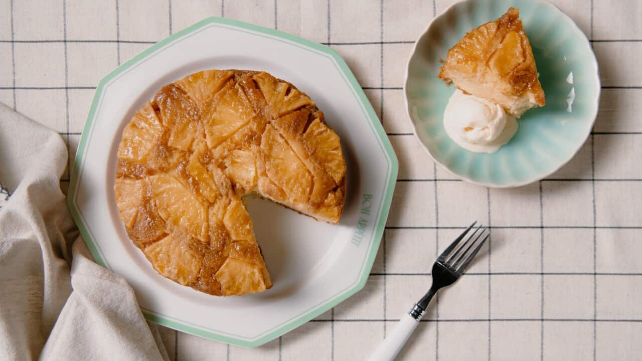 Very QLD upside-down pineapple and ginger cake