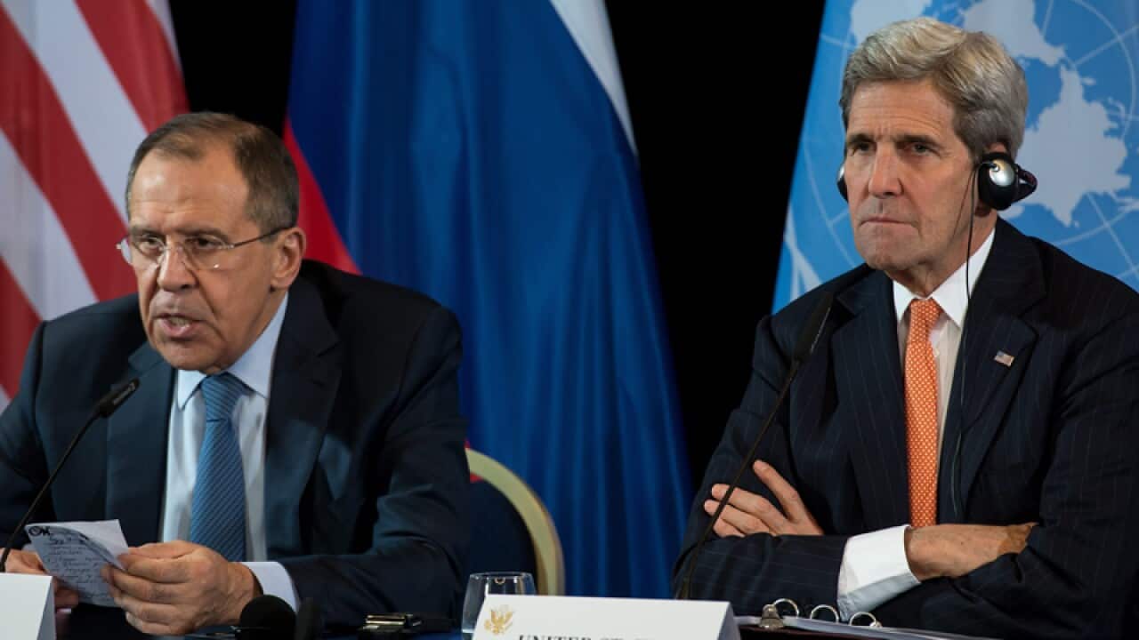 John Kerry (R) and Sergei Lavrov