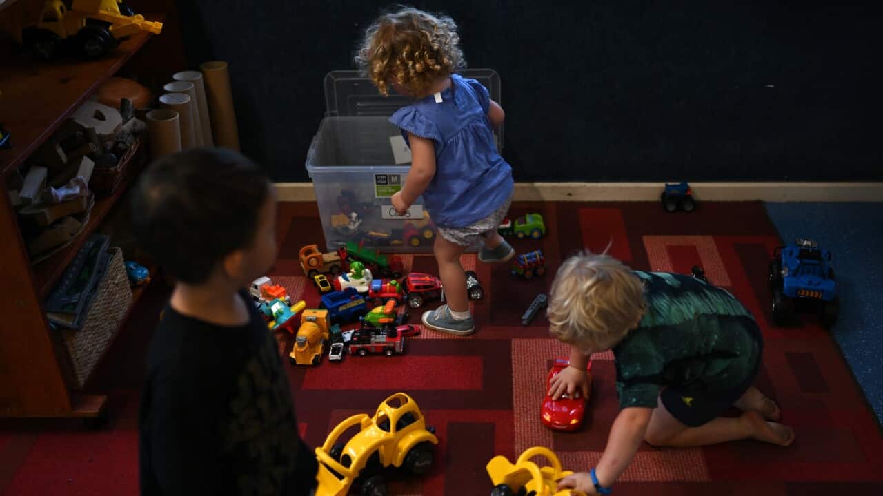 Toddlers playing in a day care centre