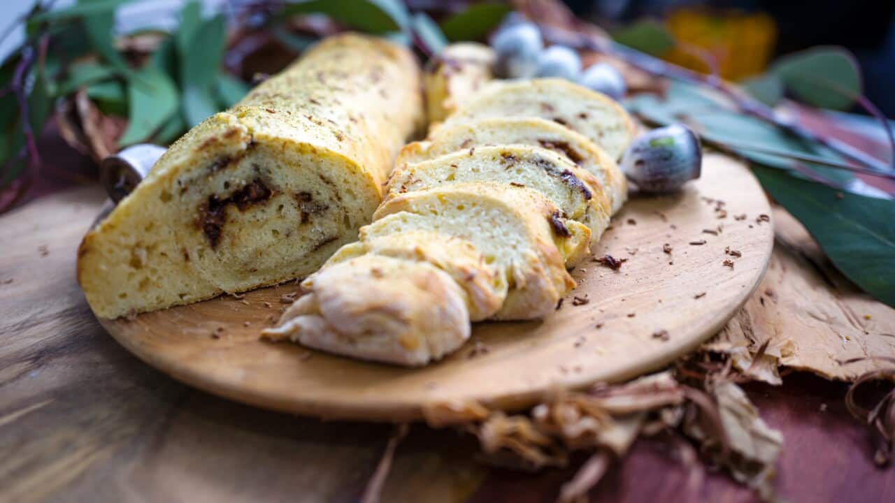 Lemon myrtle chocolate damper