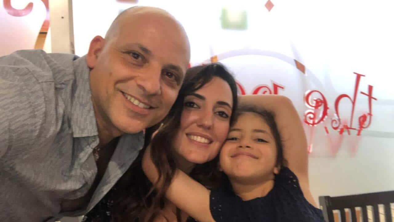 Angelo Di Franco with his wife and seven-year-old daughter.