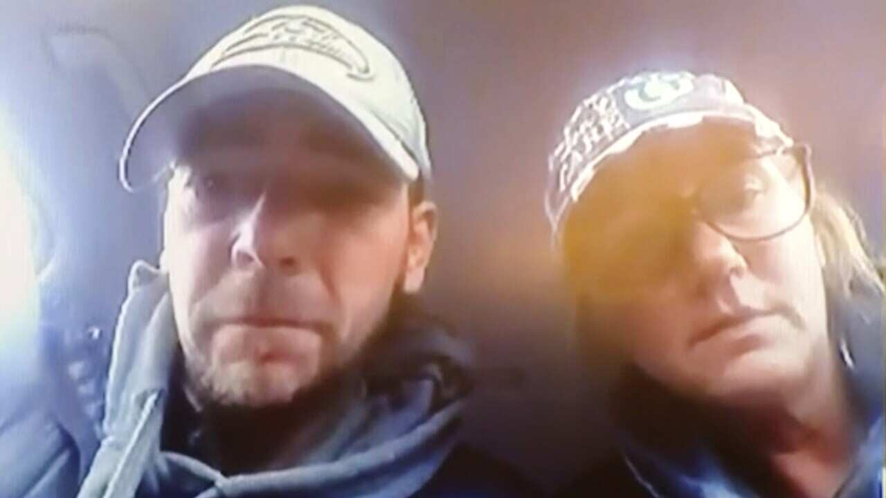 James, left, and Jennifer Crumbley are shown during the video arraignment of their son, Ethan Crumbley in Rochester Hills, Mich., on Wednesday, Dec. 1, 2021. A prosecutor filed involuntary manslaughter charges Friday, Dec. 3, 20201 against the Crumbleys w