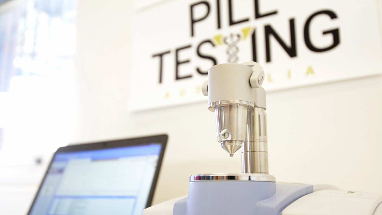 A pill testing machine.