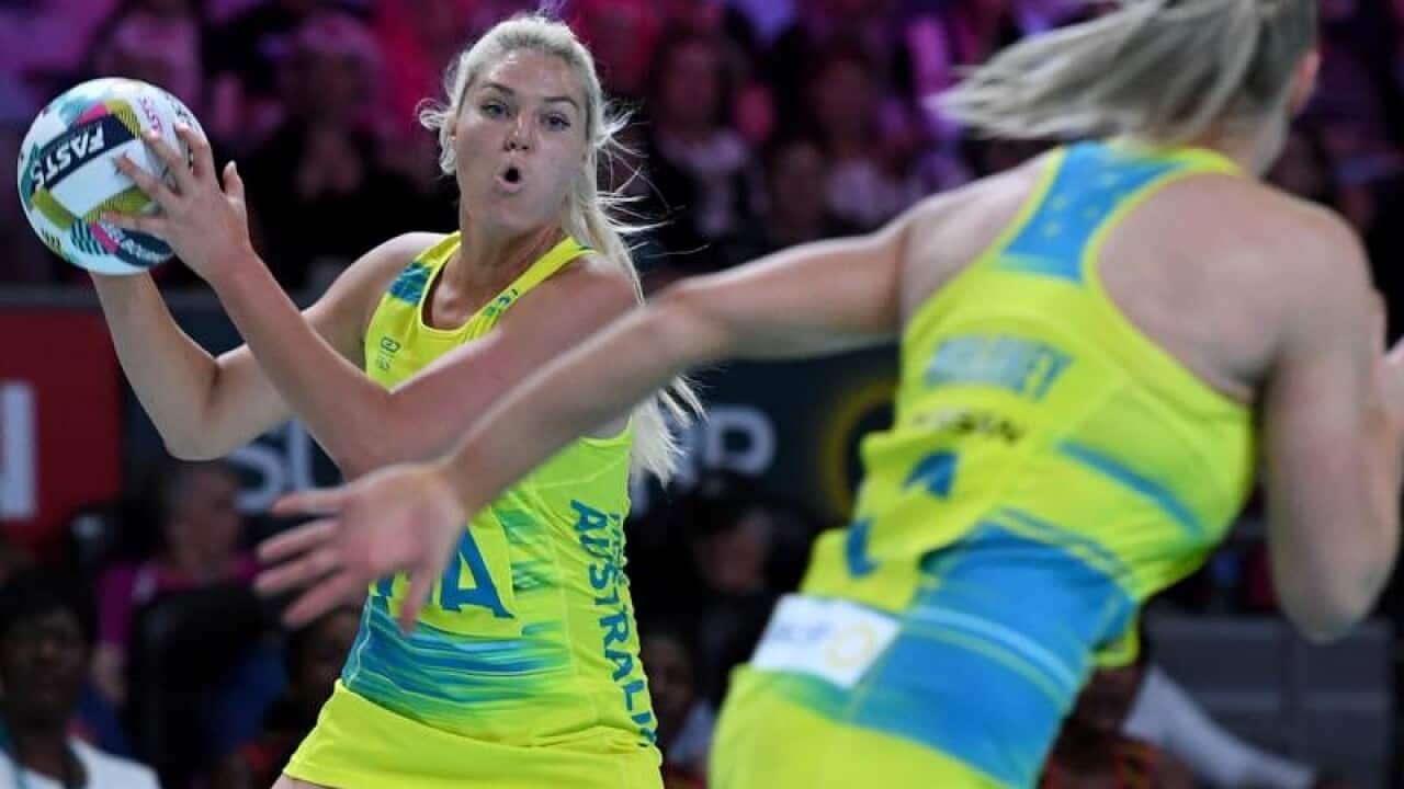 Gretel Tippett of Australia passes the ball