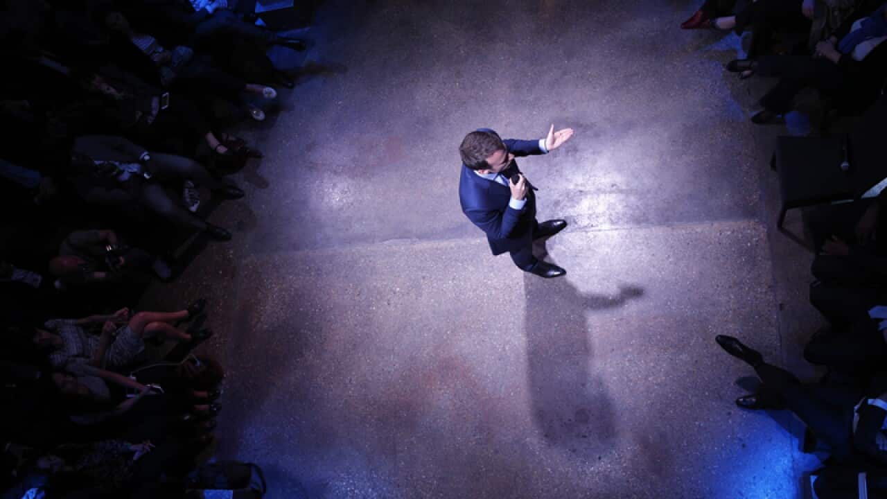 Independent centrist presidential candidate Emmanuel Macron