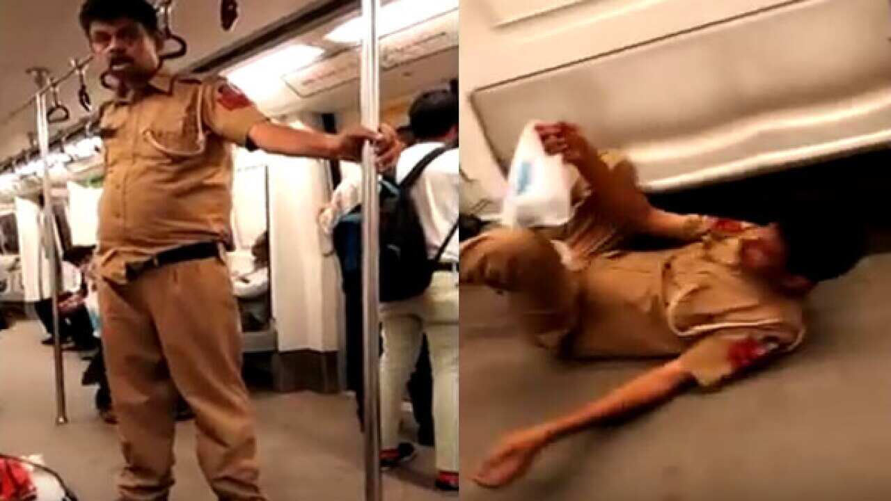 Delhi police constable, PK Salim fell down in a Delhi train