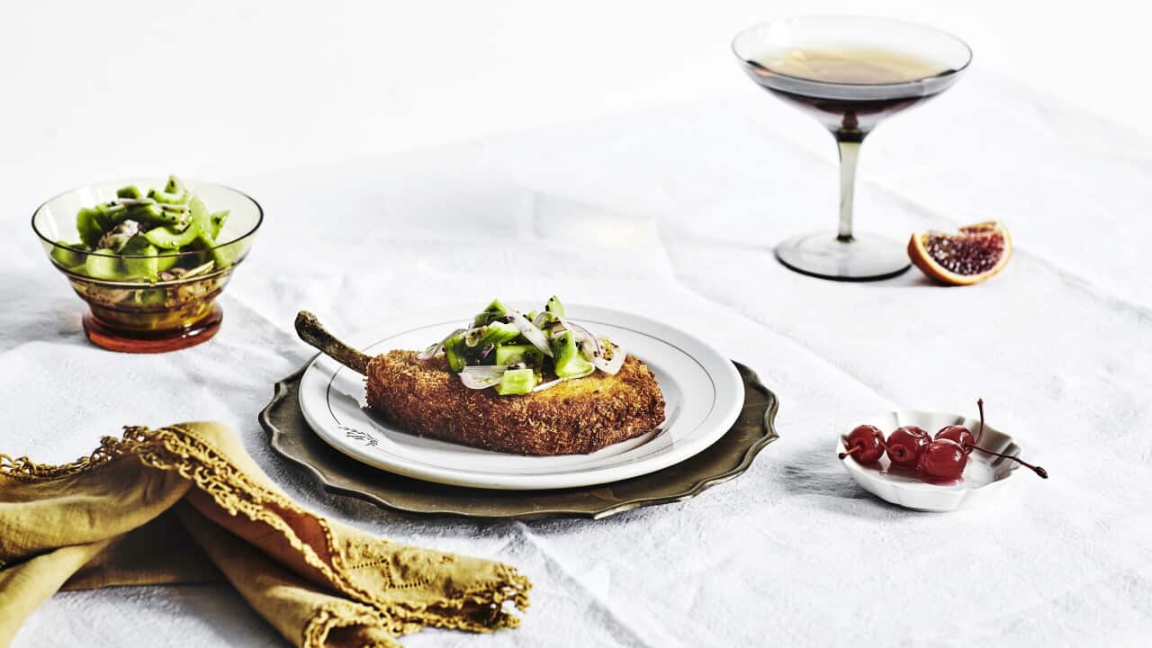 Slightly pickled Lebanese cucumbers with mustard