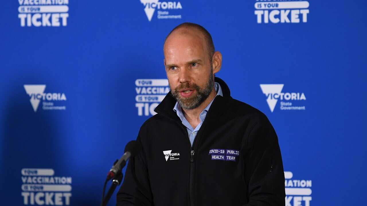 Victorian COVID-19 Commander Jeroen Weimar speaks to the media during a press conference in Melbourne.