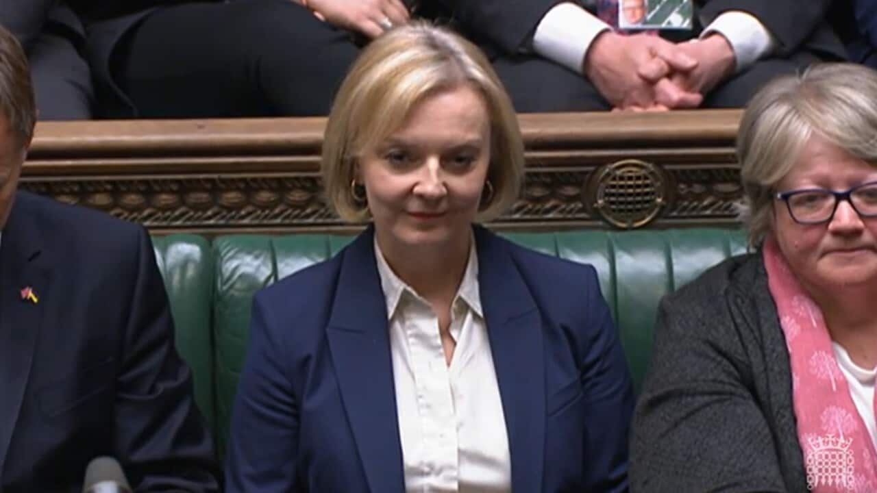 Prime Minister Liz Truss is seen in the House of Commons, London.