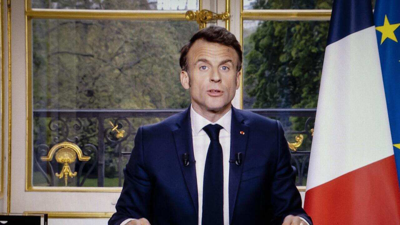 French President Emmanuel Macron during a televised address