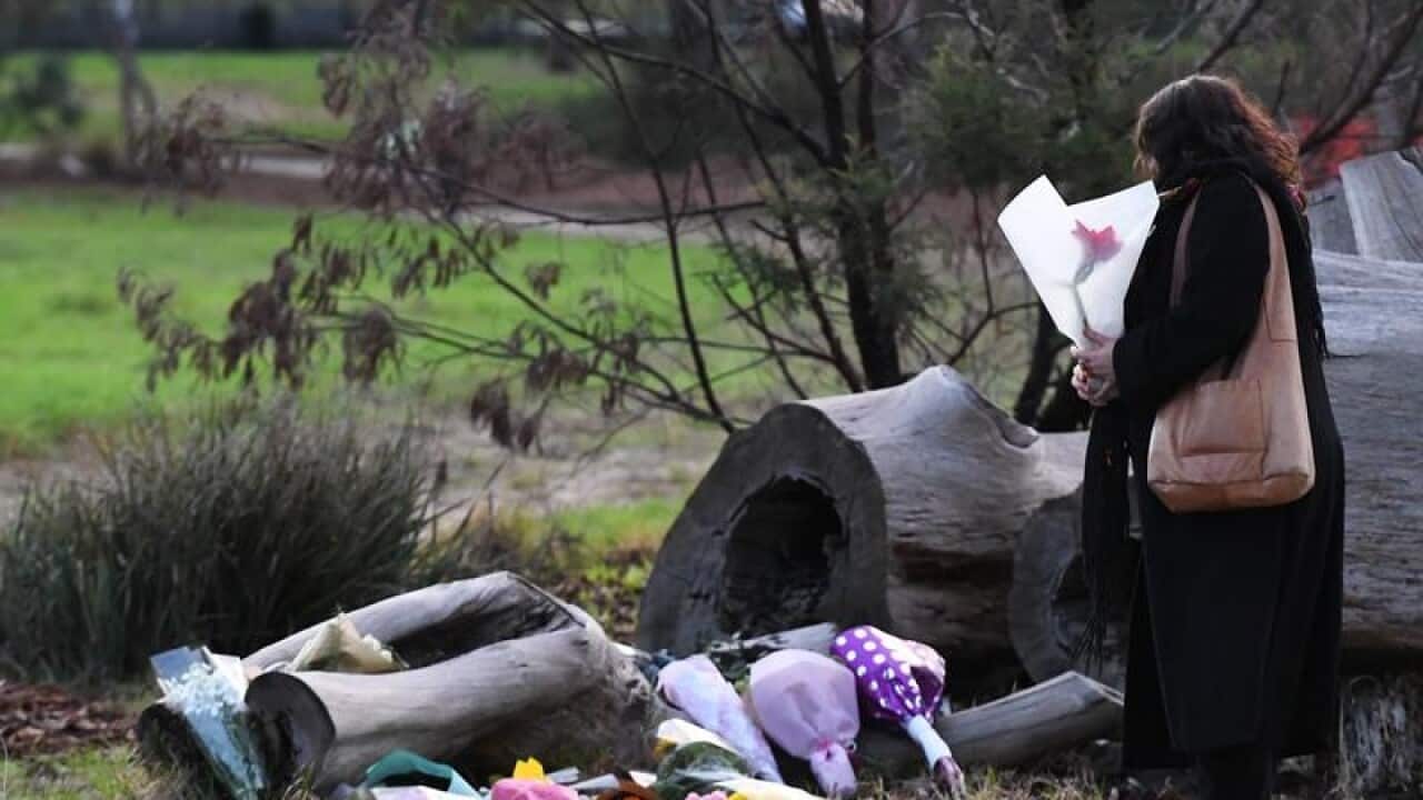 Makeshift memorial to Courtney Herron.