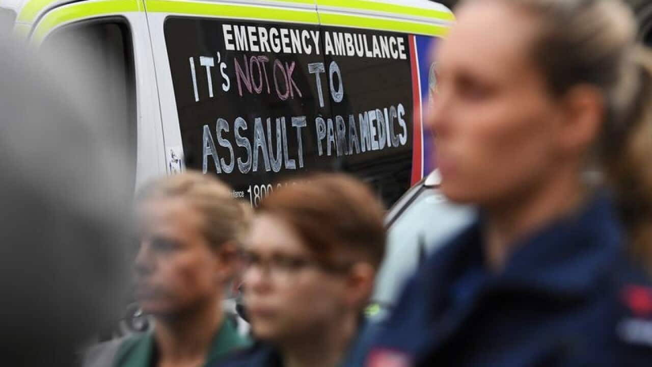 Written messages are seen on the exterior of Victorian Ambulances.