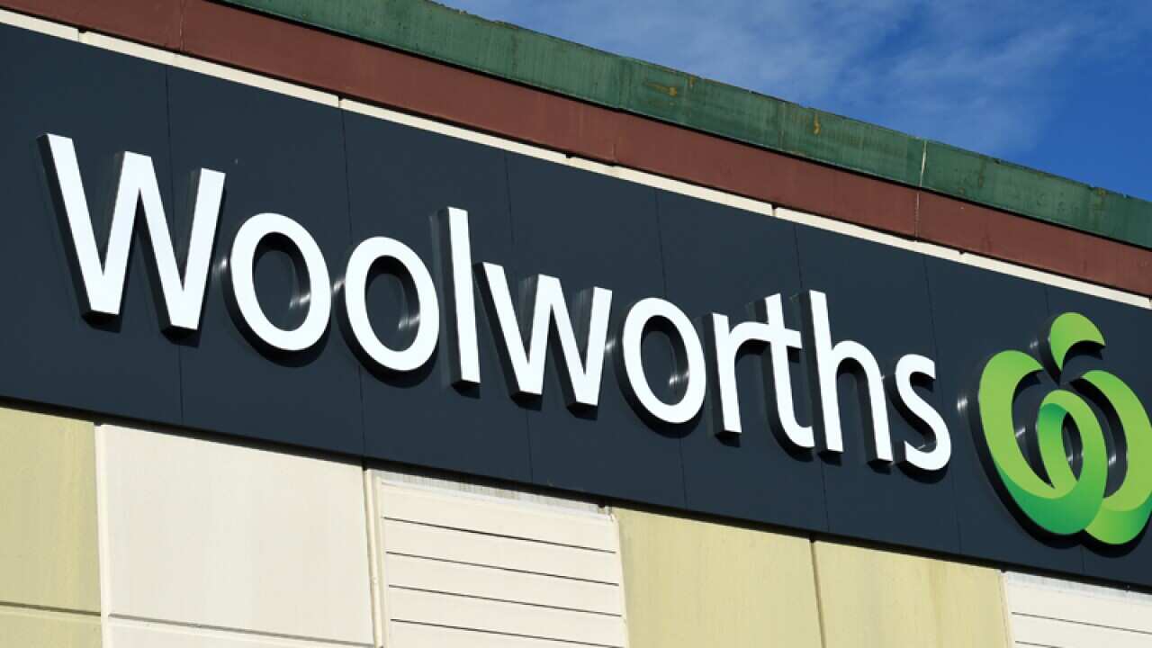 A Woolworths supermarket sign