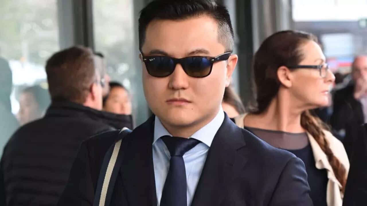 Sicen Sun outside court on Monday.