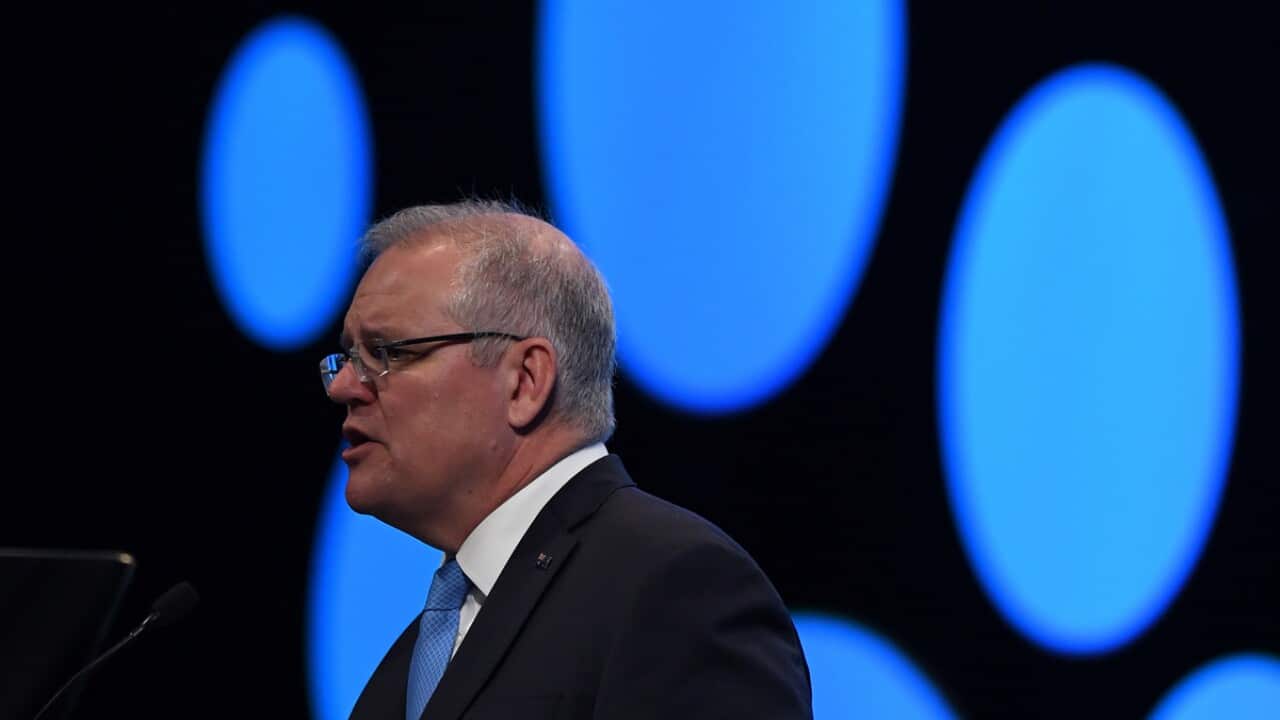 Scott Morrison speaks during the Australian Financial Review summit