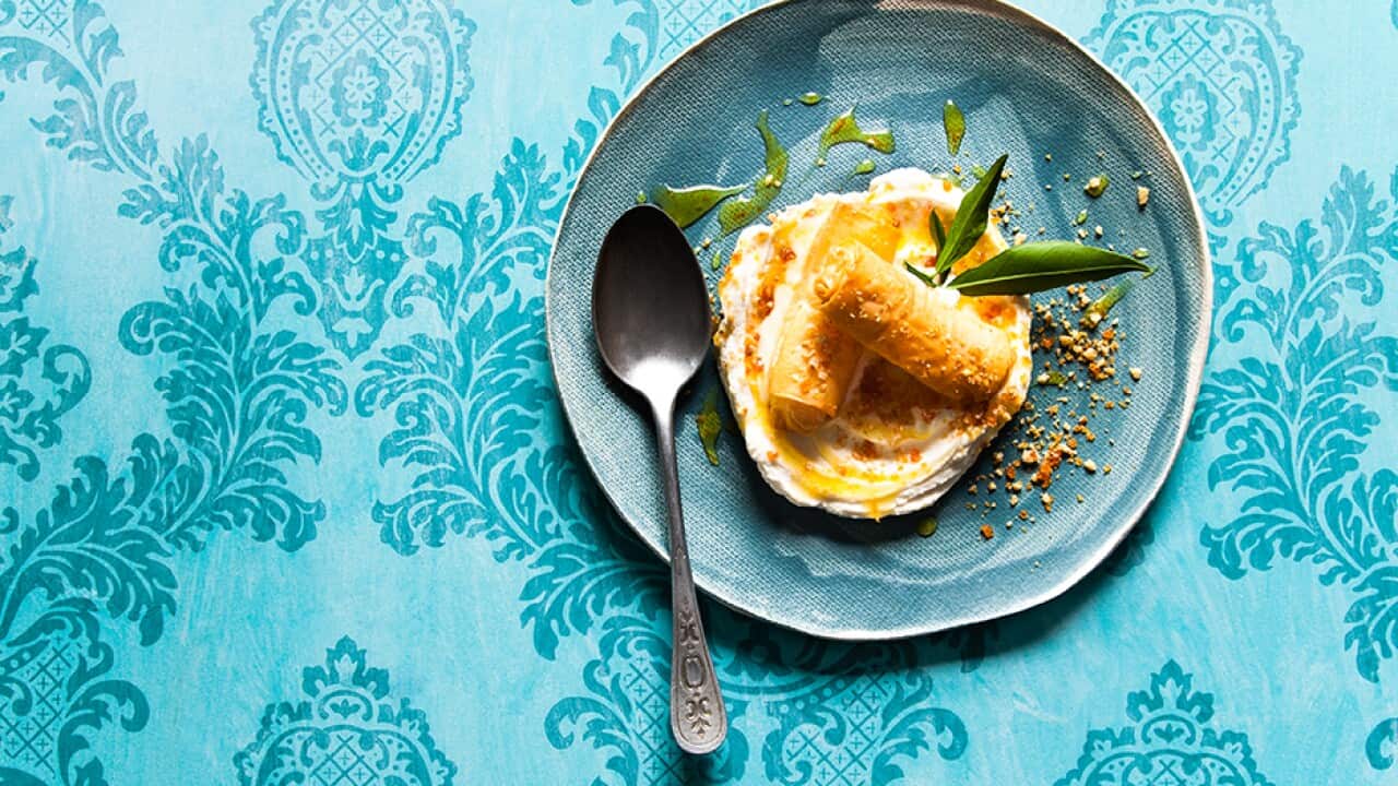 Baklava with a custard filling