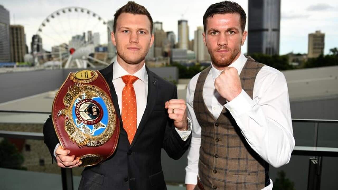 WBO welterweight champion Jeff Horn and challenger Gary Corcoran