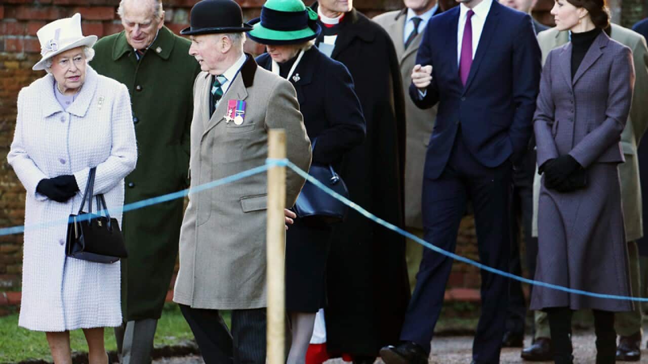 Royals arrive for a service at the Sandringham war memorial