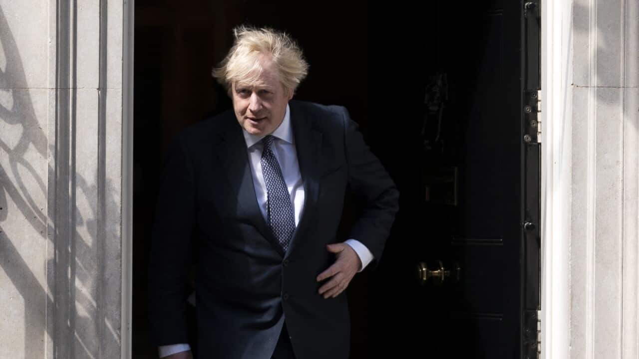 British Prime Minister Boris Johnson in Downing Street, London, Britain, 15 May 2020.