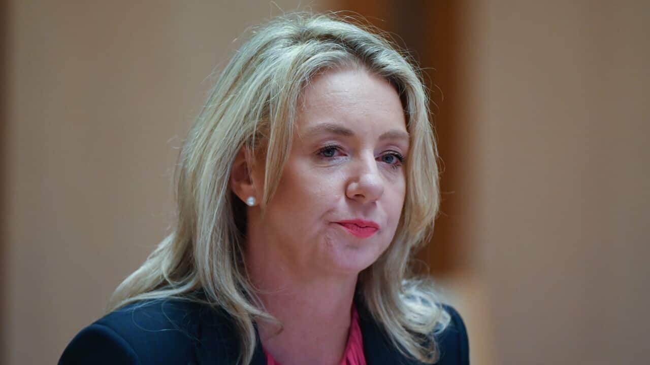 Former sports minister Bridget McKenzie appears before the Administration of Sports Grants Senate inquiry at Parliament House in Canberra in February 2021.