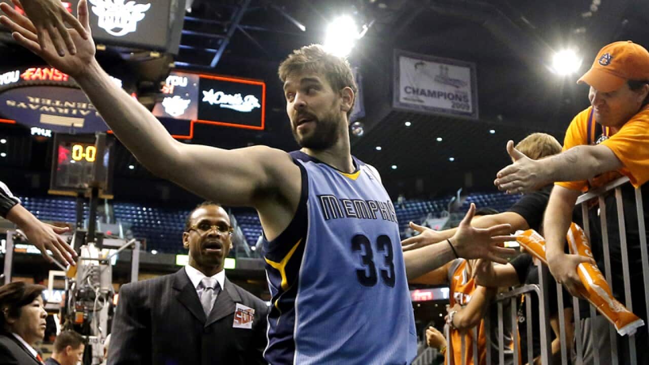 Memphis Grizzlies' Marc Gasol leaves the court