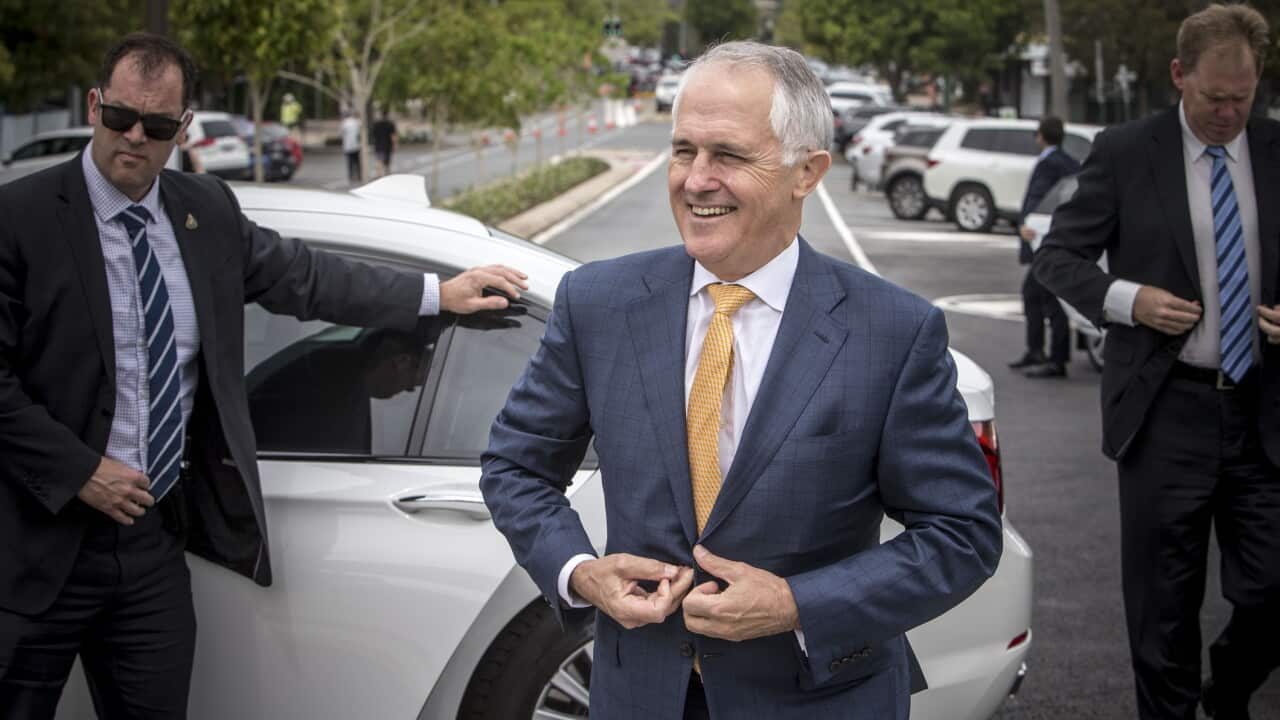 Australian Prime Minister Malcolm Turnbull attends the official opening of the upgraded Beenleigh Town Square in Brisbane, Friday, Nov. 6, 2015. (AAP Image/Glenn Hunt) NO ARCHIVING