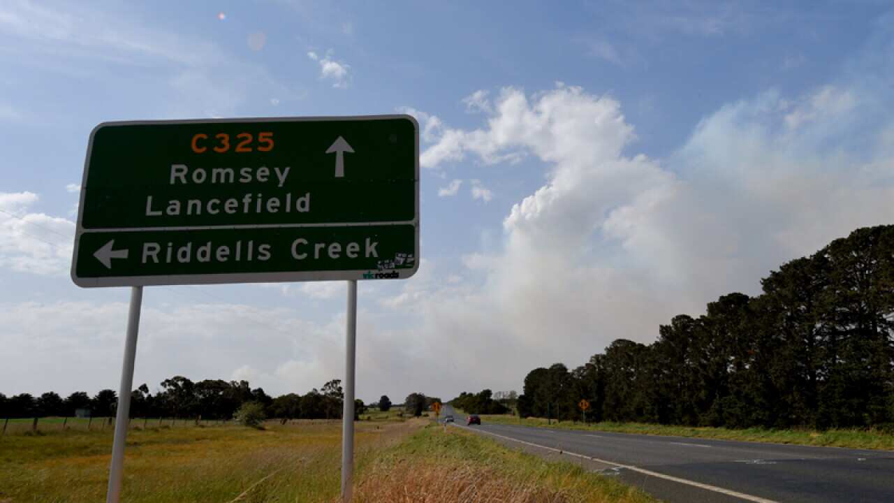 The view of the Lancefield fire seen from Monegeetta