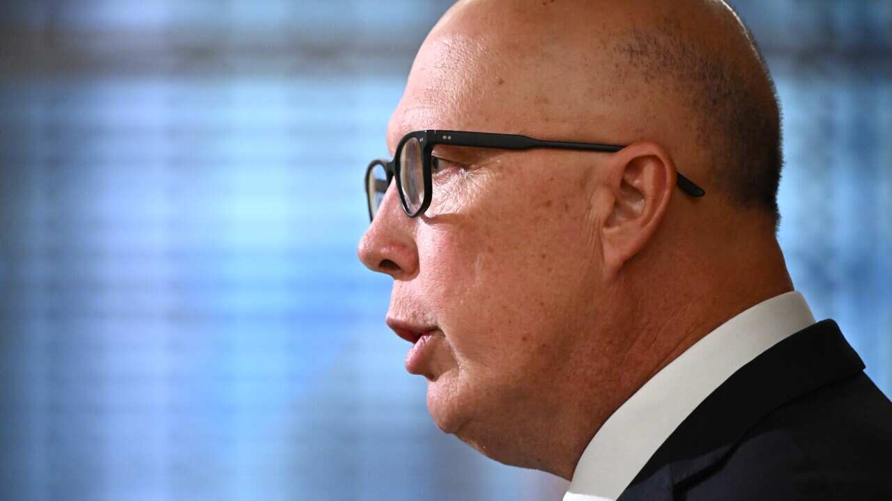 Opposition Leader Peter Dutton addresses media (AAP)