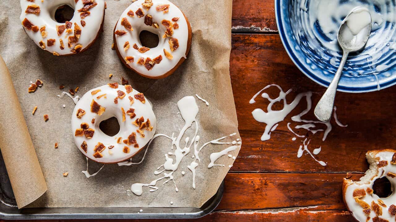 maple-glazed doughnuts