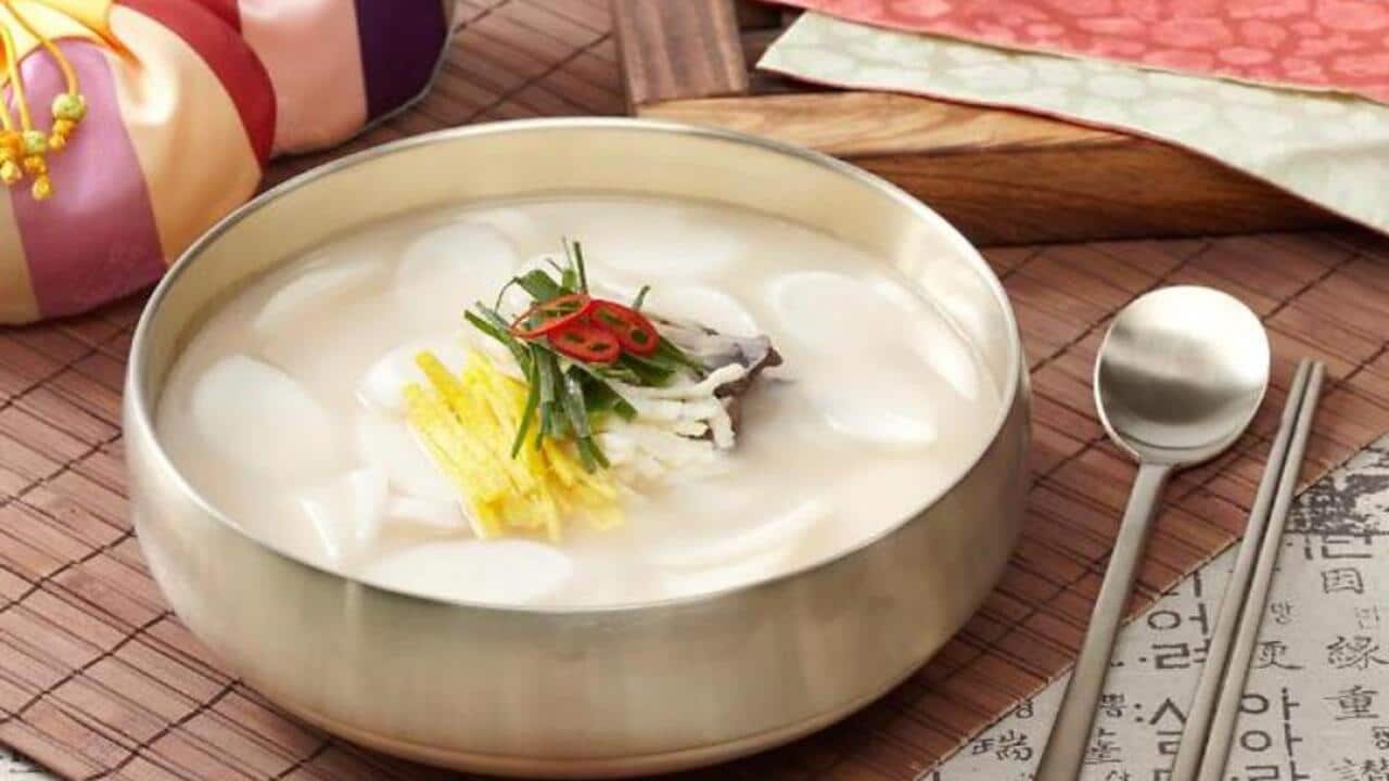 Tteokguk is a traditional must-eat New Year's dish in Korea.