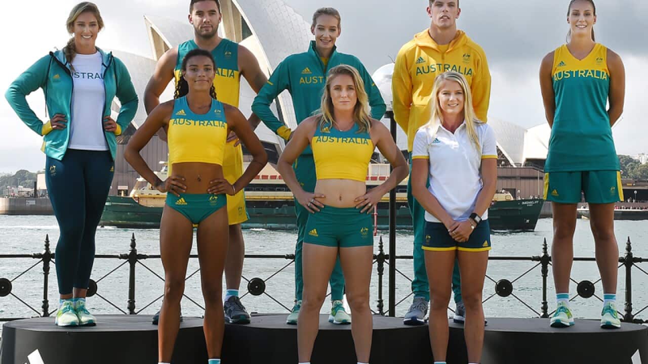 Rio Olympians wearing the Australian Olympic team competition uniform