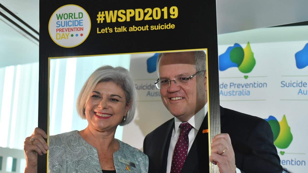 Ms Murray and Prime Minister Scott Morrison at a Suicide Prevention Australia Breakfast at Parliament House in Canberra.